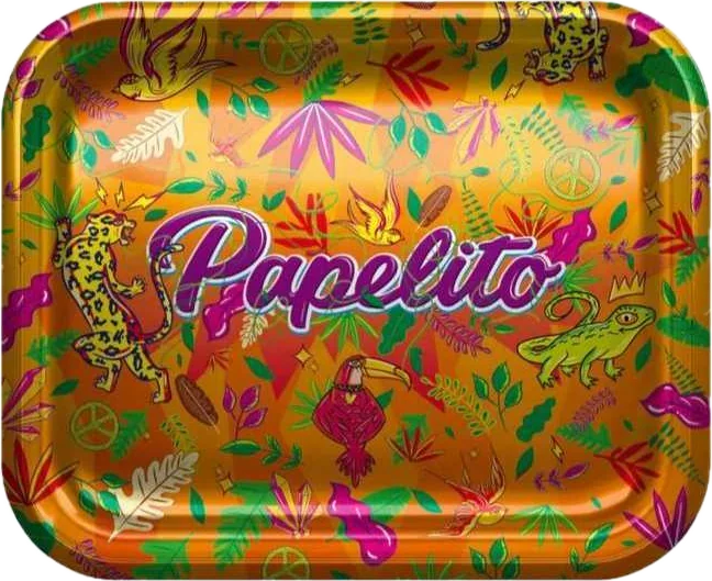 Bandeja pequena Fauna e Flora laranja Papelito 18 x 14 cm